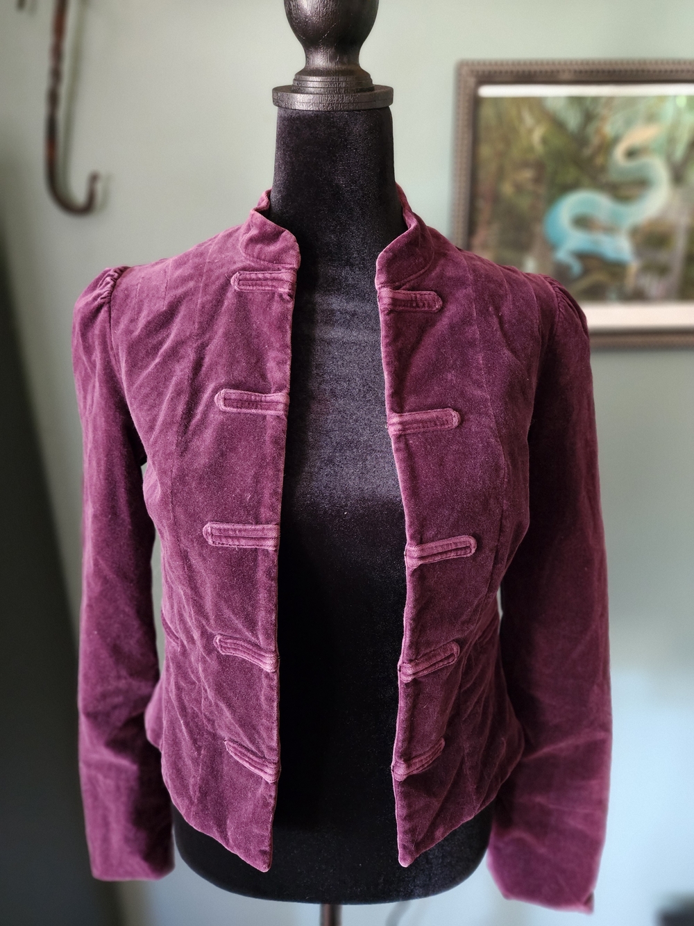 Women’s Velvet Military-Style Jacket